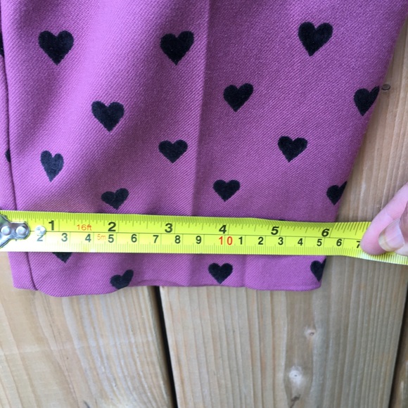 Topshop Heart Cropped Pants. Dusty Rose with black hearts. Women’s US 8 … - Picture 12 of 16